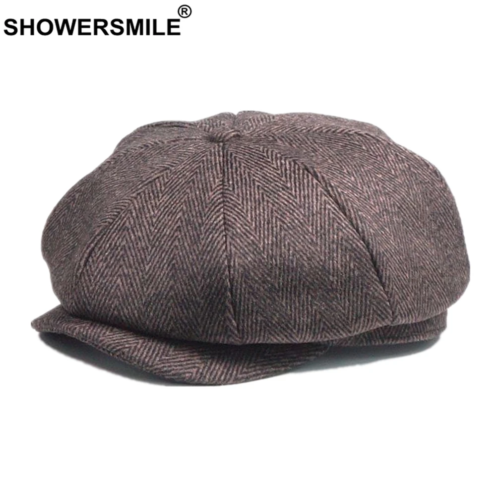 Твидовая клетчатая кепка showersmile для газетчика - Фотография_5