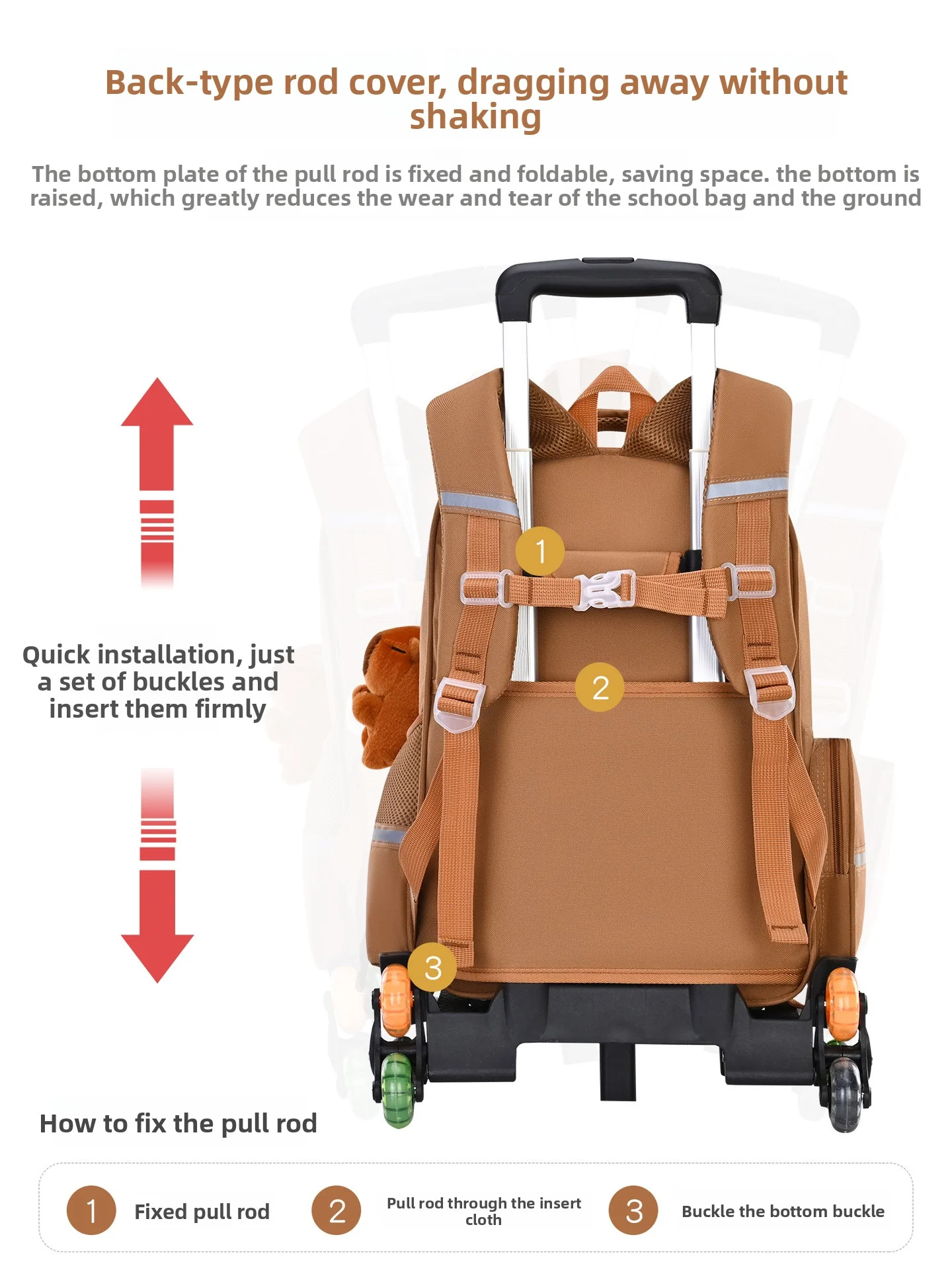 Детский школьный рюкзак с героями мультфильмов и колесиками - Фотография_3