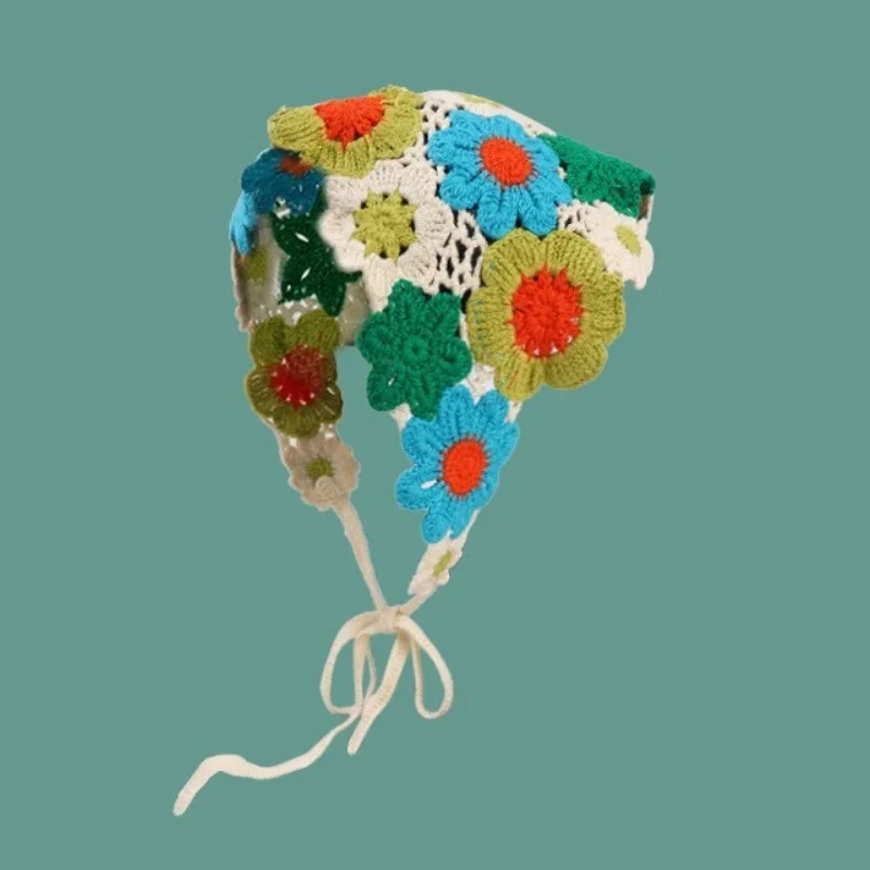 Корейское милое вязаное крючком полое треугольное полотенце ручной работы - Фотография_3