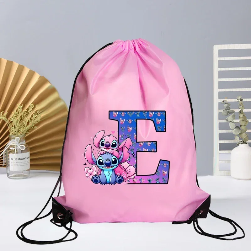 Disney stitch drawstring bag letter - Фотография_5