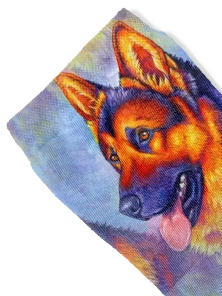 Мужественный партнер - красочные носки с немецкой овчаркой в стиле хип-хоп - Фотография_2