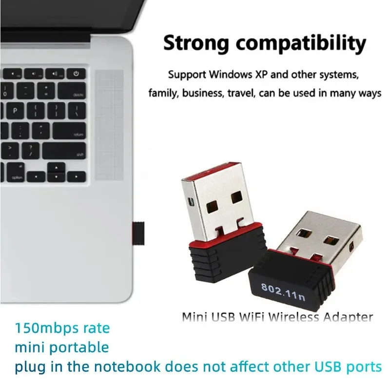 Мини-usb-адаптер wi-fi 150 мбит/с — беспроводной ключ 802.11n для пк - Фотография_5