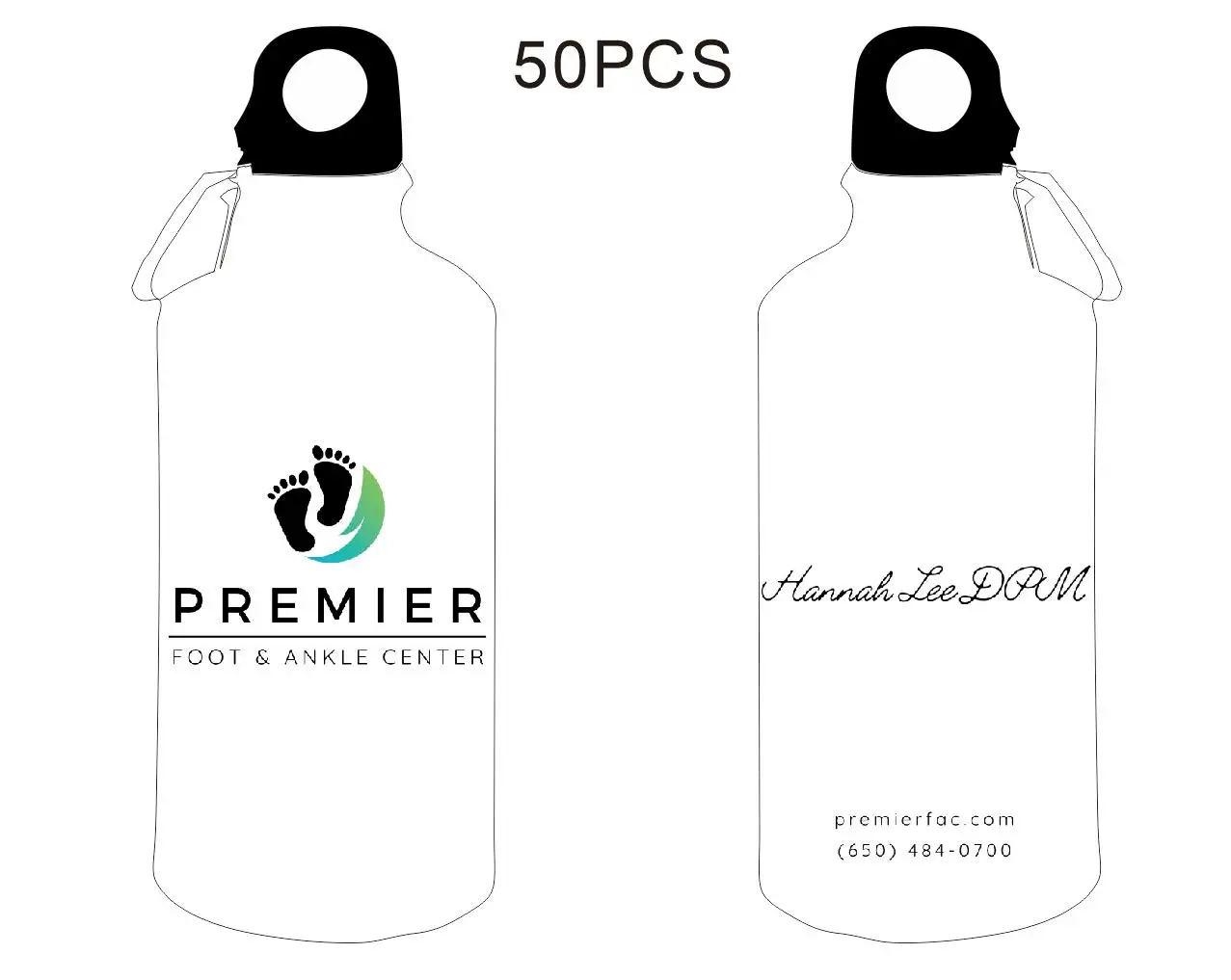 50 спортивных бутылок объемом 500 мл