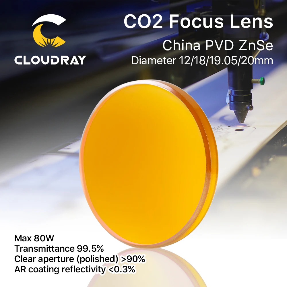 Cloudray китай co2 znse фокусная линза dia.18 19