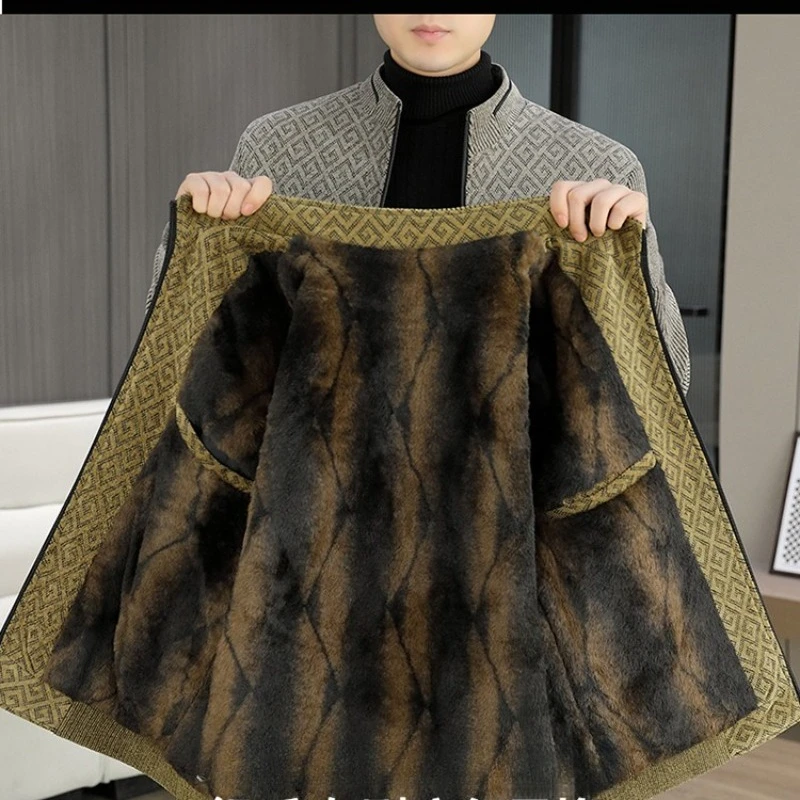 Роскошная осенне-зимняя шерстяная куртка для мужчин - Фотография_6