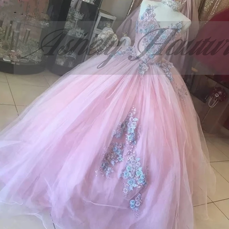 Роскошные телесные розовые платья quinceanera по индивидуальному заказу