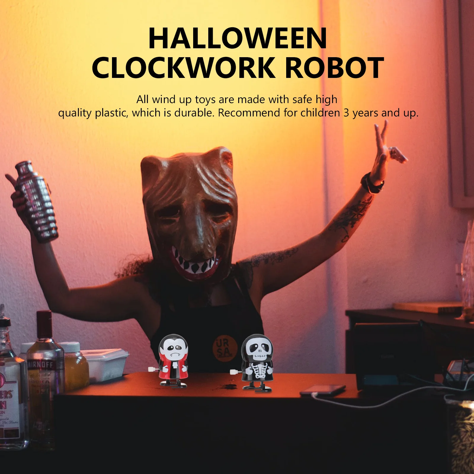 12-компонентные заводные роботы на хэллоуин разных цветов для вечеринок - Фотография_4