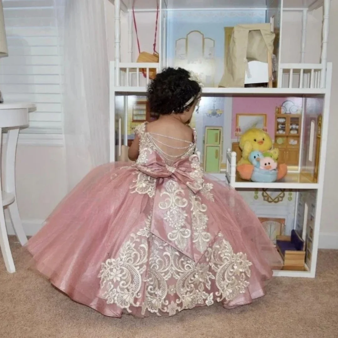 Платья с цветочным узором без рукавов для девочек на свадьбу