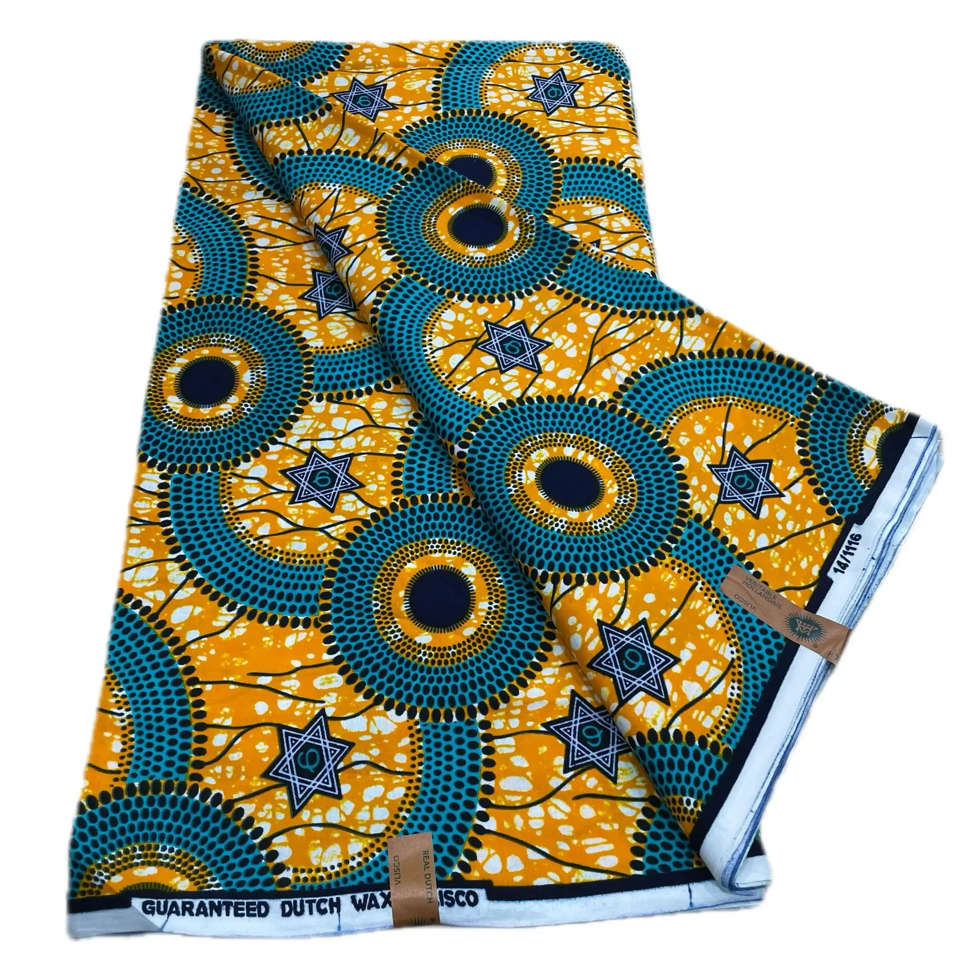 Горячая настоящая 100% хлопковая африканская восковая ткань - Фотография_2