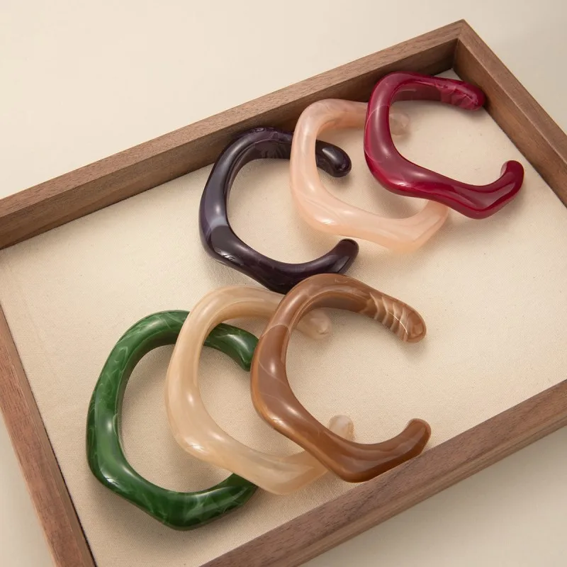 Модные уникальные нерегулярные акриловые браслеты-манжеты для женщин