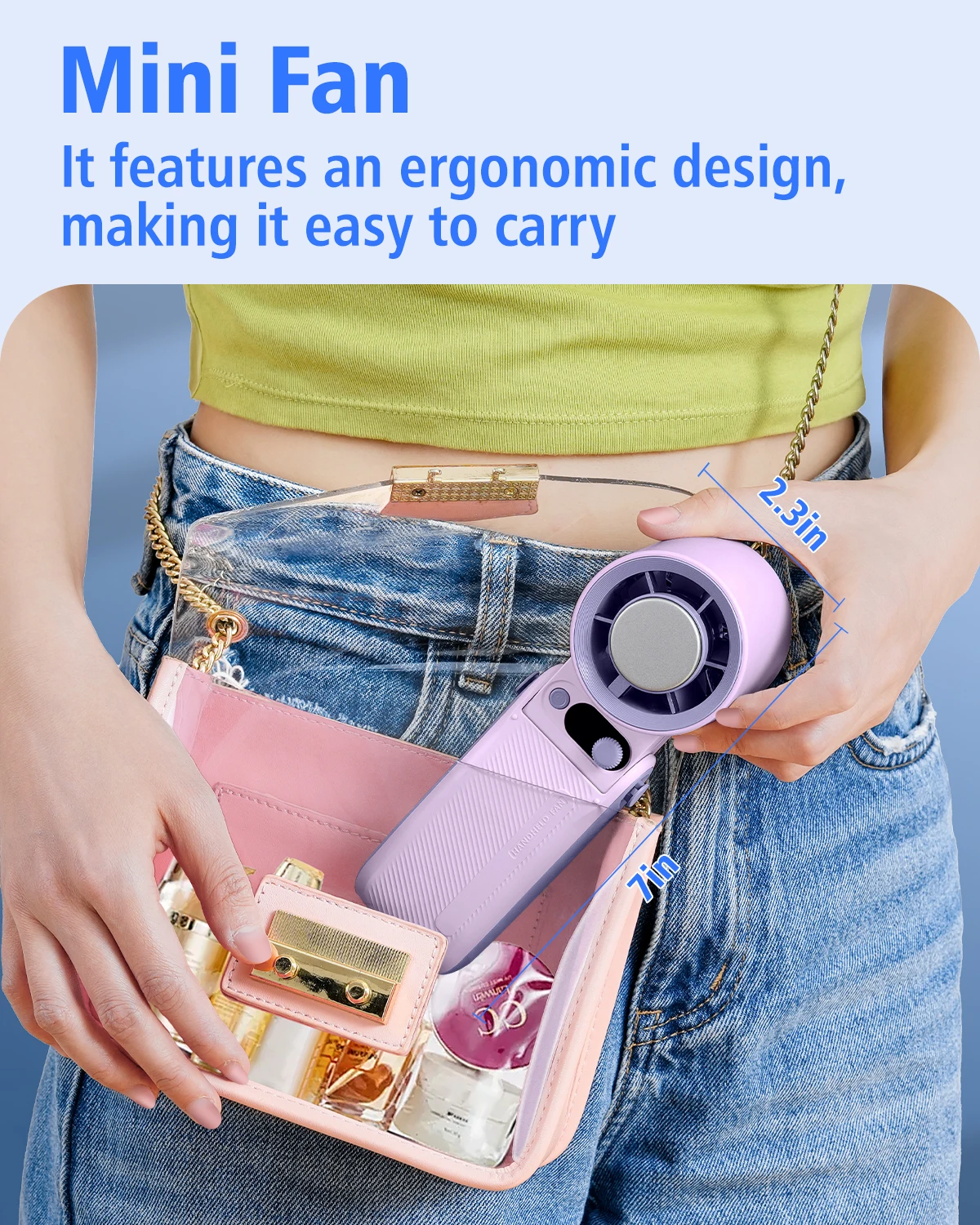 Ручной вентилятор eary с батарейным питанием 6000 мач - Фотография_4