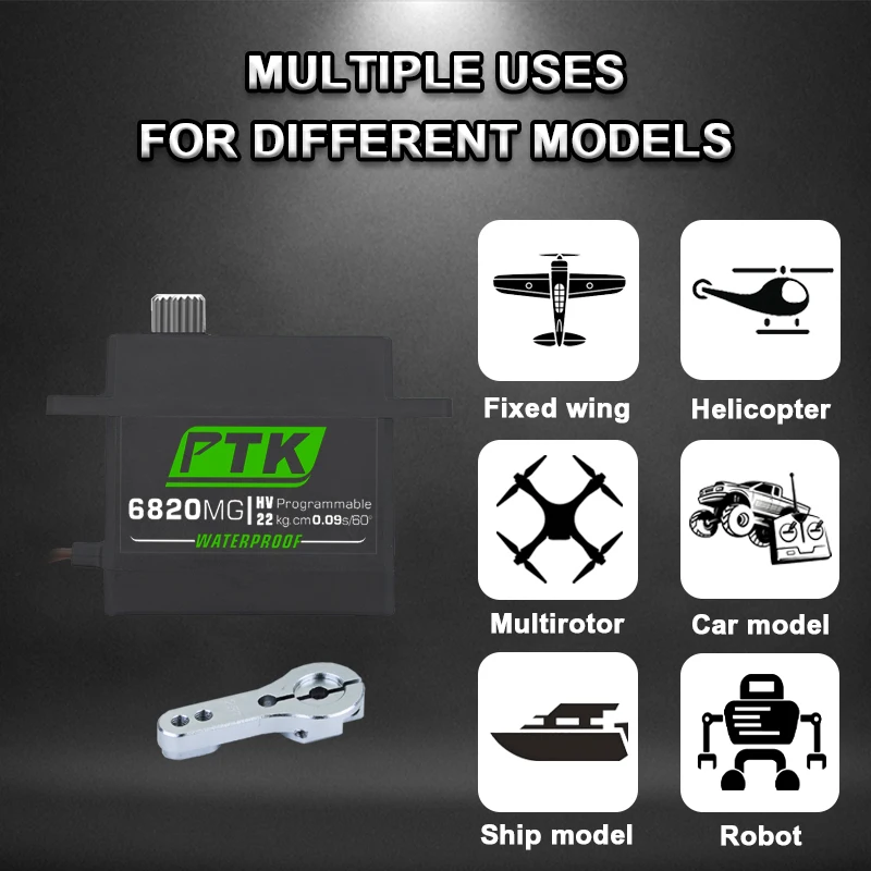 Сервопривод ptk металлическая шестерня - Фотография_6