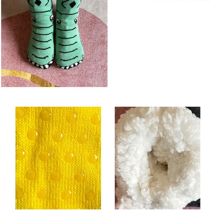 Fuzzy short sock women dinosaur - Фотография_6