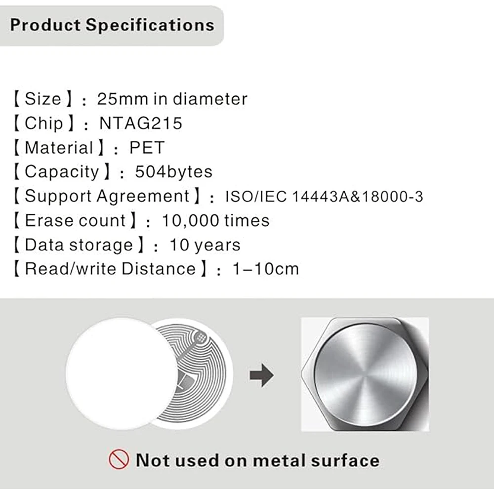 Наклейка-метка nfc с оригинальным чипом ntag215 - Фотография_4