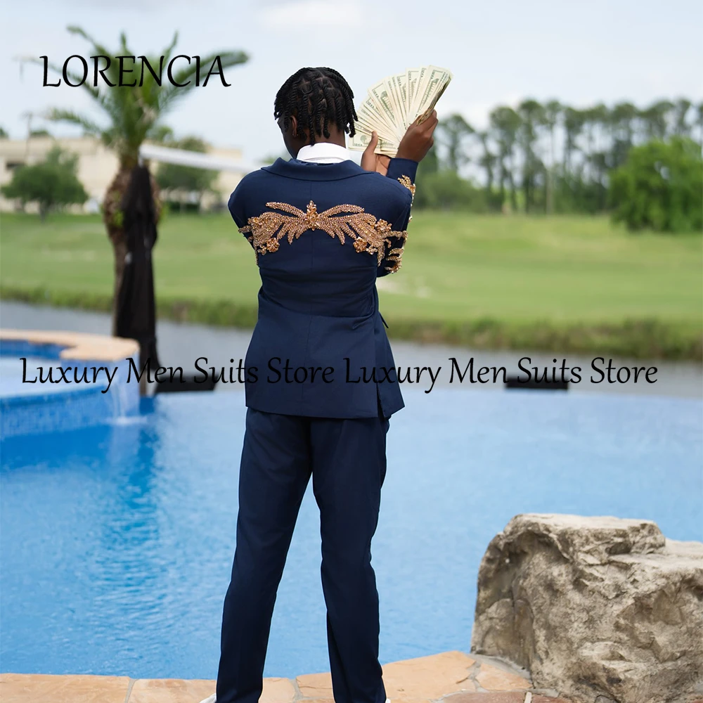 Loose applique men suits 3 pieces - Фотография_3