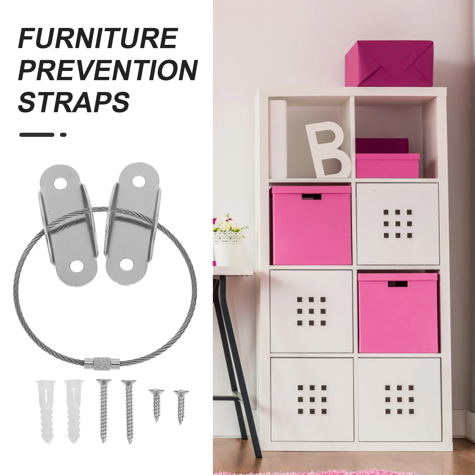 4 комплекта металлических мебельных анкеров с защитой от опрокидывания - Фотография_2