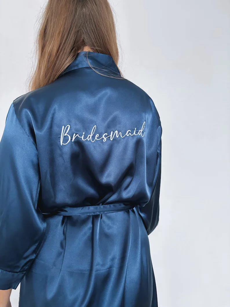 Персонализированные розовые халаты подружки невесты - Фотография_6