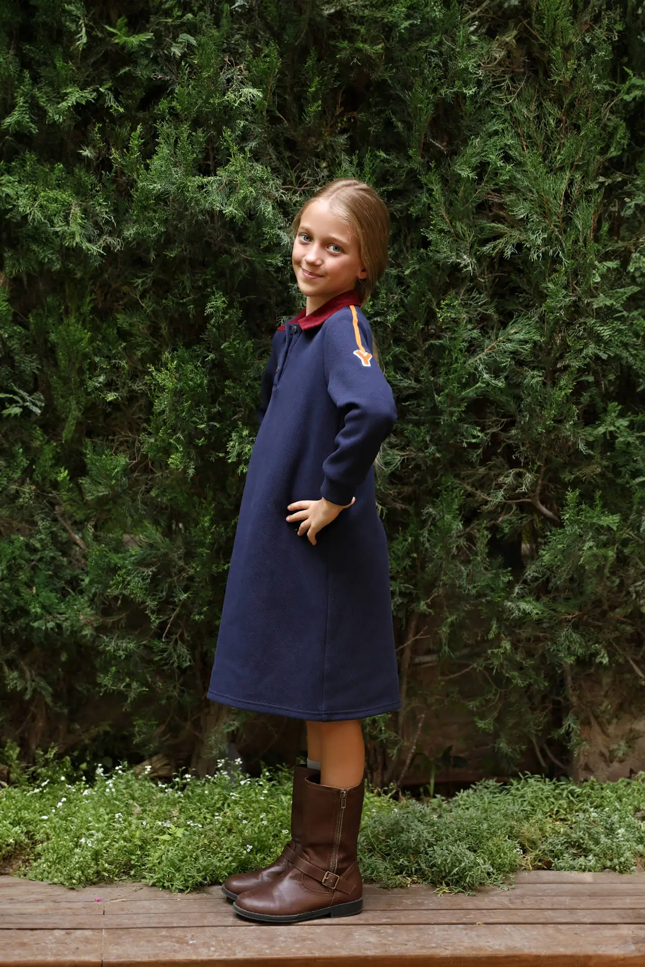 Детская темно-синяя одежда-поло из ткани пике 1920 - Фотография_5