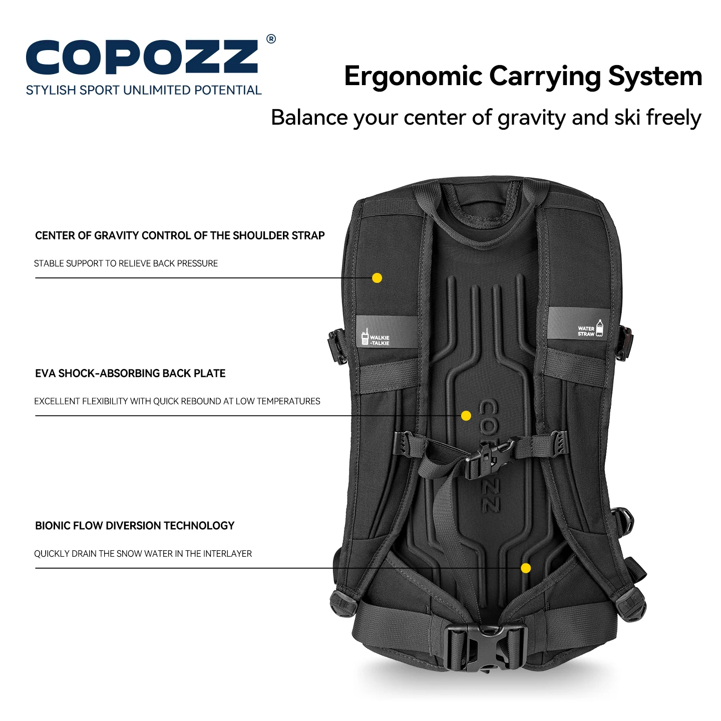 Copozz новый многофункциональный лыжный рюкзак большой емкости - Фотография_4