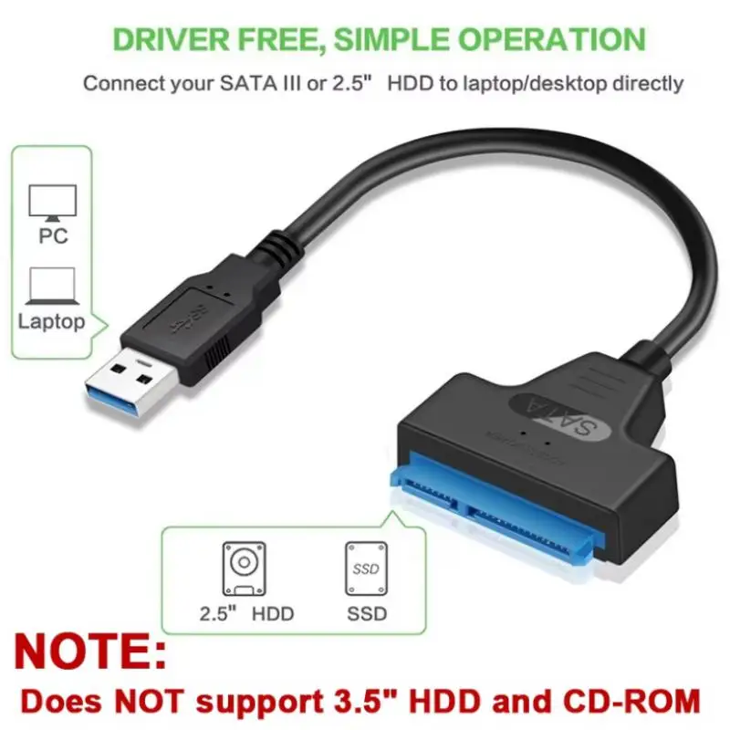 Новый кабель sata to usb 3.0/2.0 type c поддержка 2 - Фотография_3