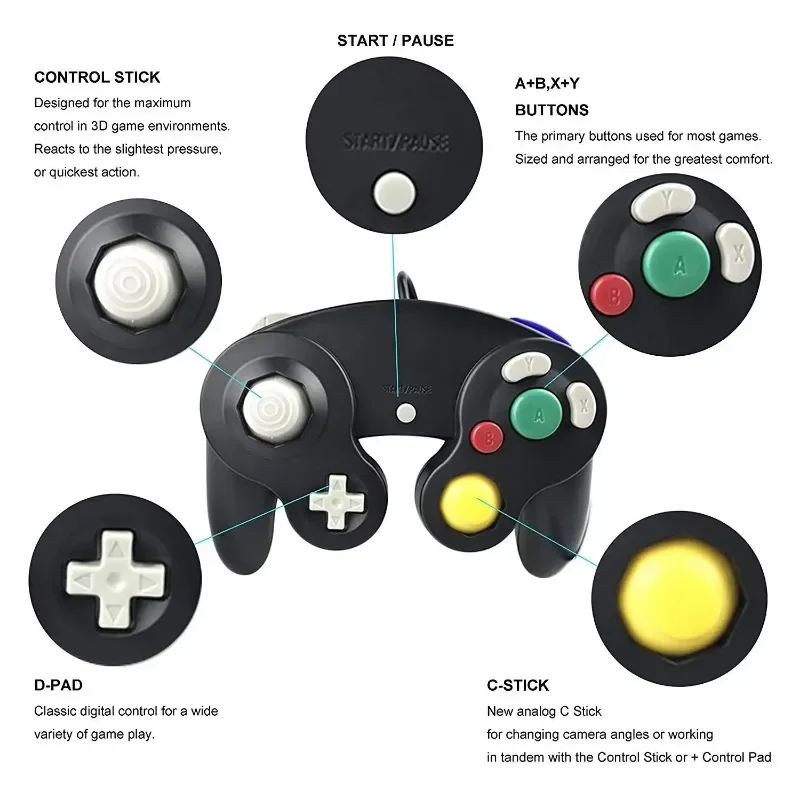 Проводной игровой контроллер для gamecube ngc - Фотография_6
