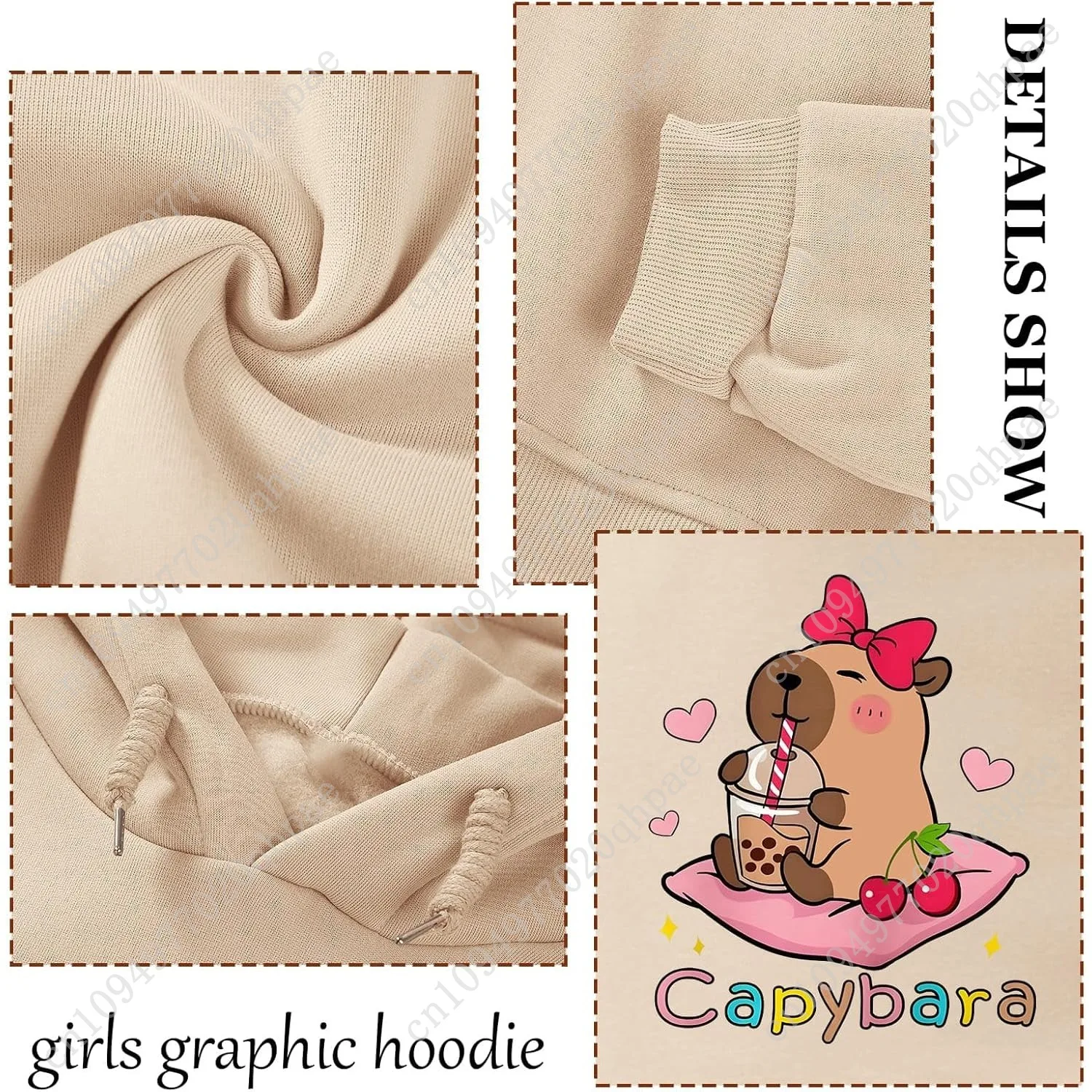 Милые толстовки с рисунком капибары для девочек-подростков - Фотография_6