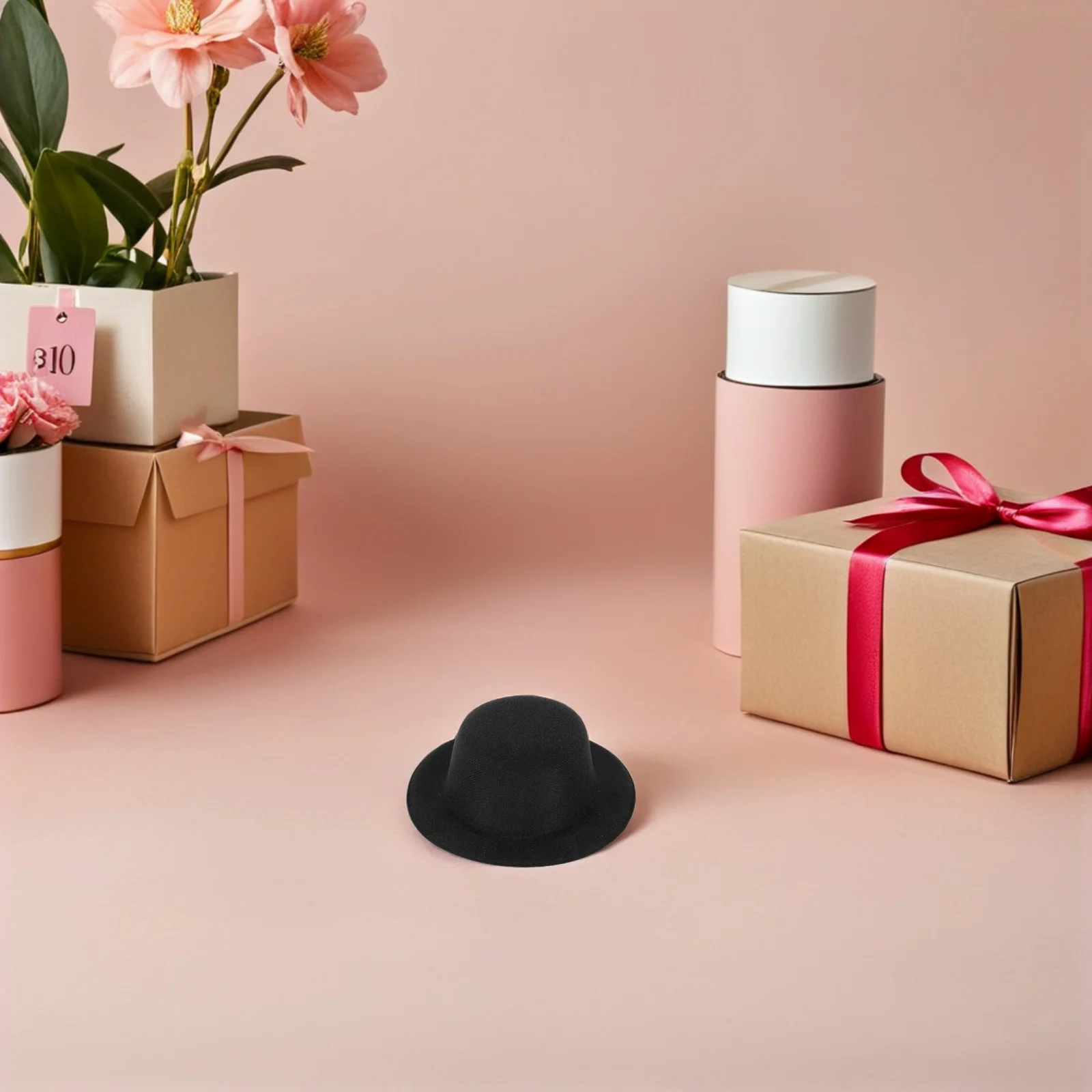 Мини-цилиндры, крошечные черные фетровые официальные шапки для снеговиков - Фотография_6