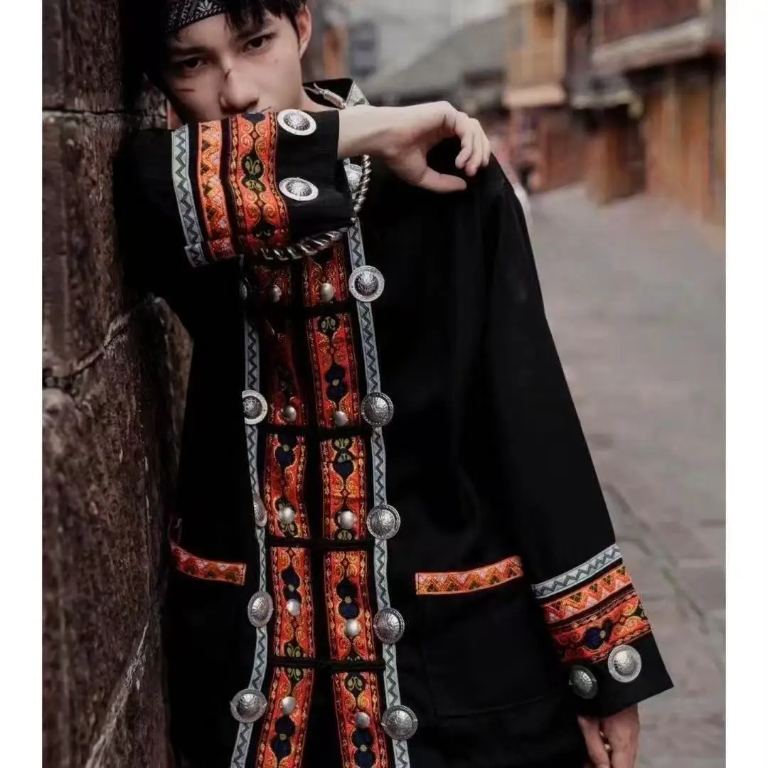 Мужской традиционный комплект одежды хмонг в китайском национальном стиле - Фотография_4