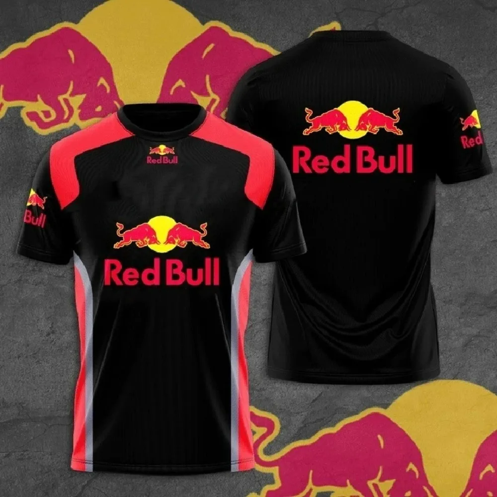 Мужская мотоциклетная футболка red bull с 3d принтом - Фотография_3
