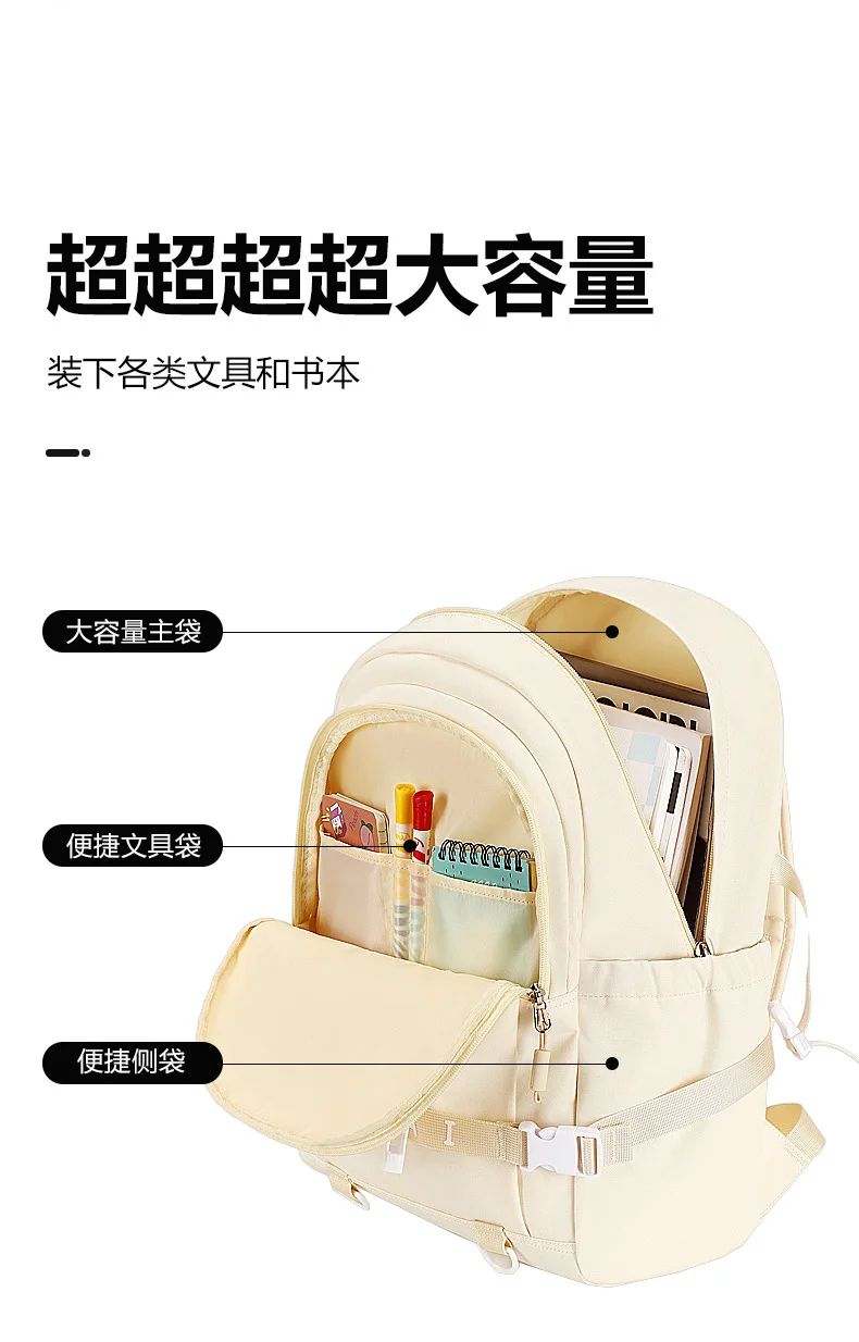 Школьный рюкзак для однотонных мальчиков и девочек - Фотография_2