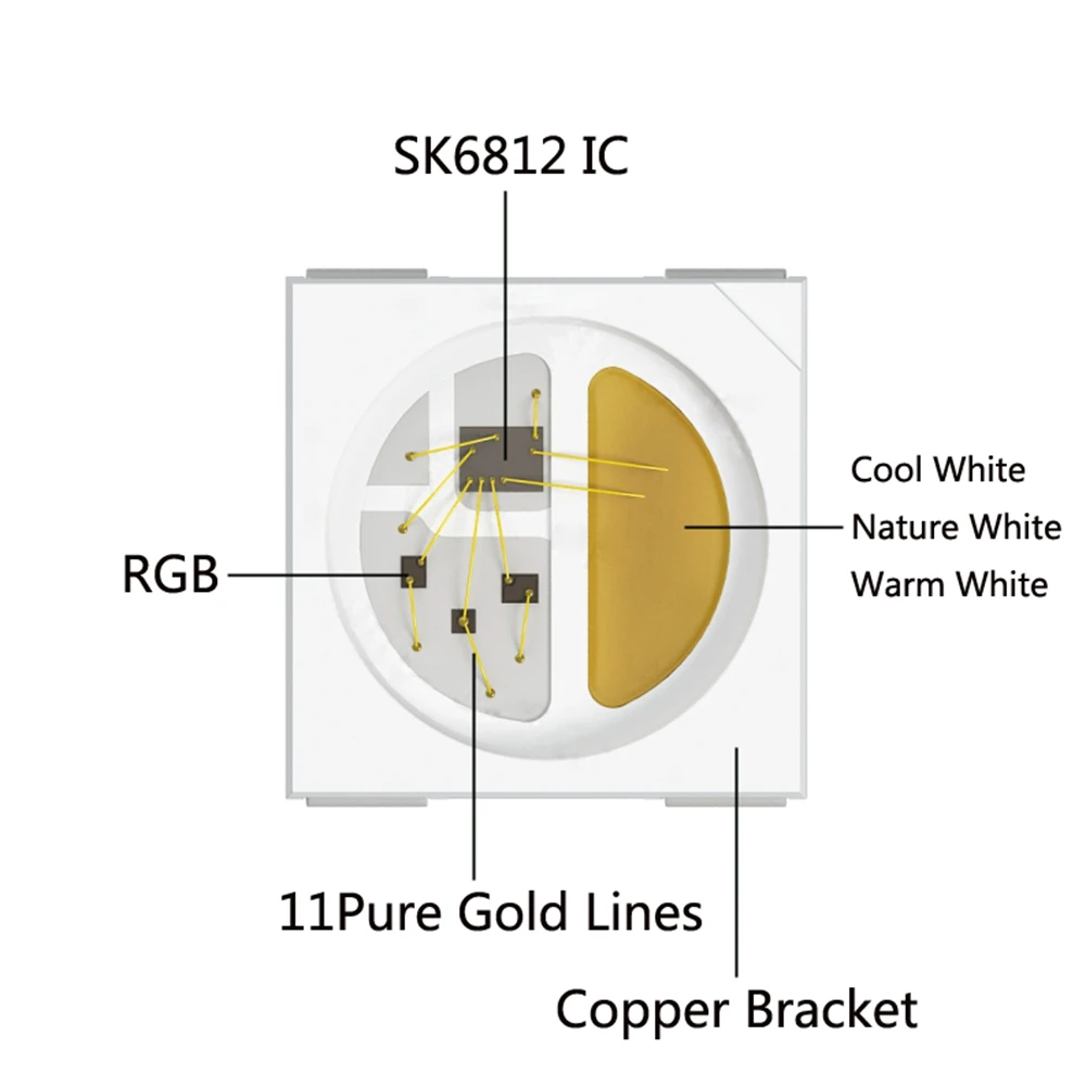 Dc5v sk6812 rgbw (аналогичная ws2812b) - Фотография_5