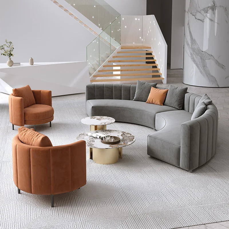 Круглый секционный диван для гостиной отеля