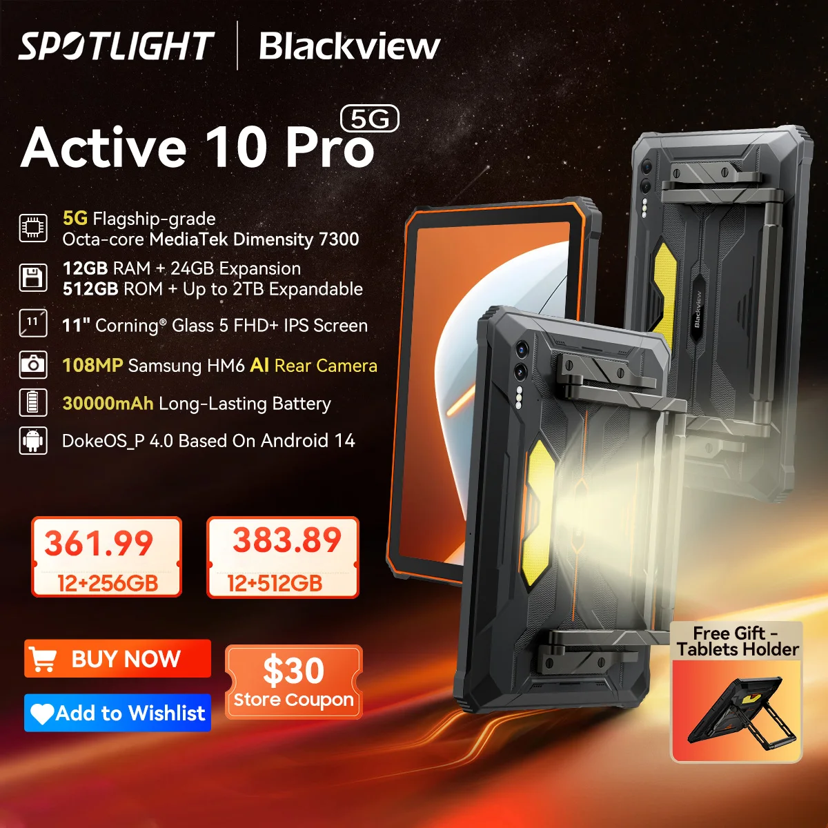 Blackview active 10 pro прочные планшеты 5g mtk 7300