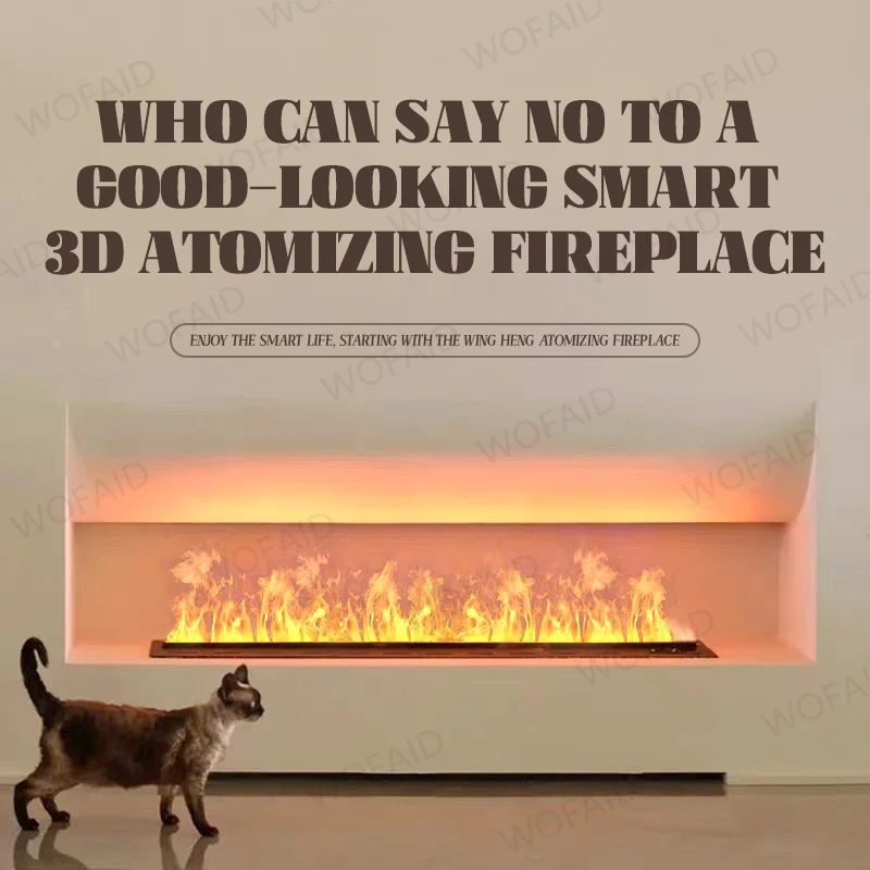 3d распыленный камин с красочным паровым пламенем