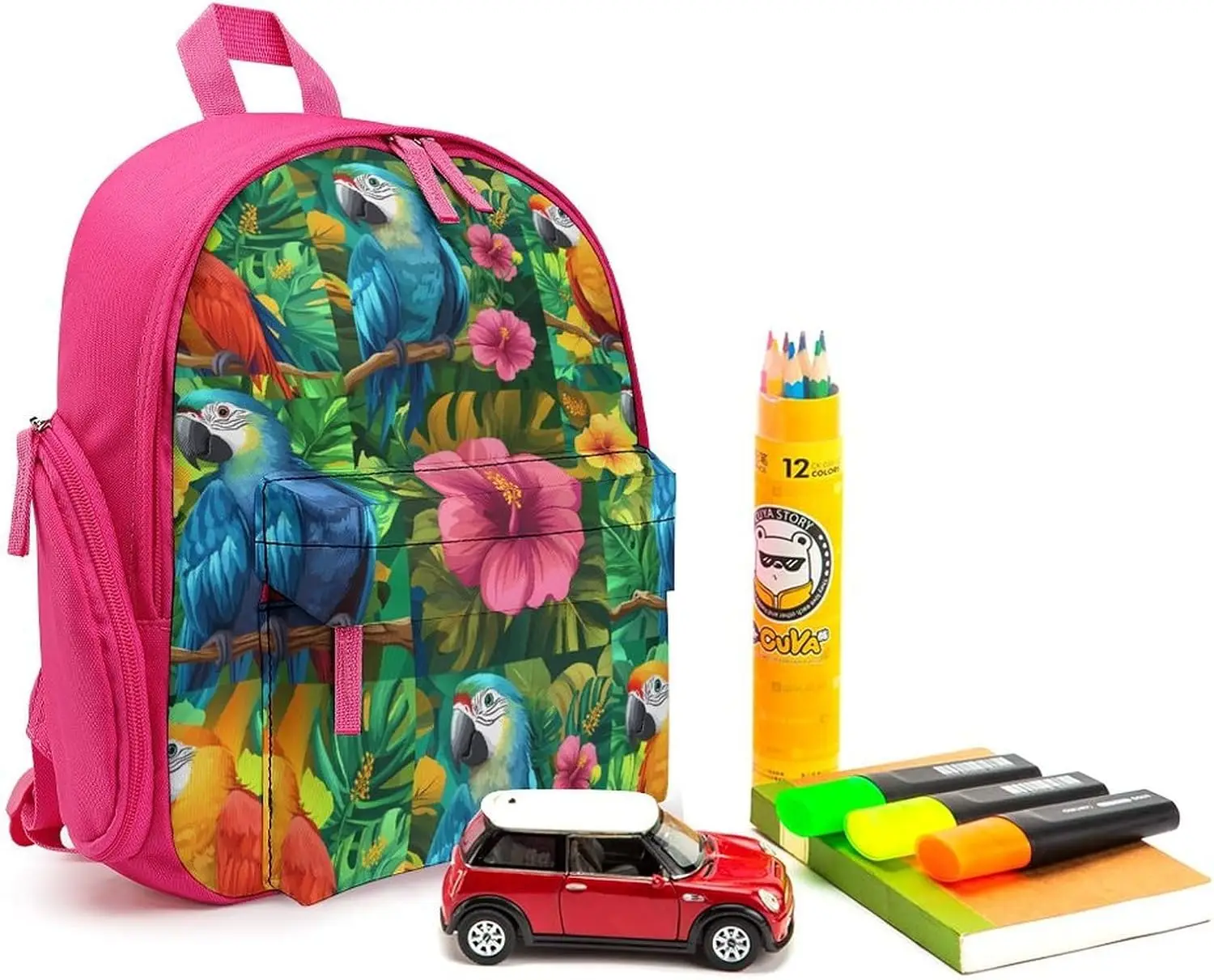 Дорожный рюкзак для ноутбука с попугаем и гибискусом - Фотография_3