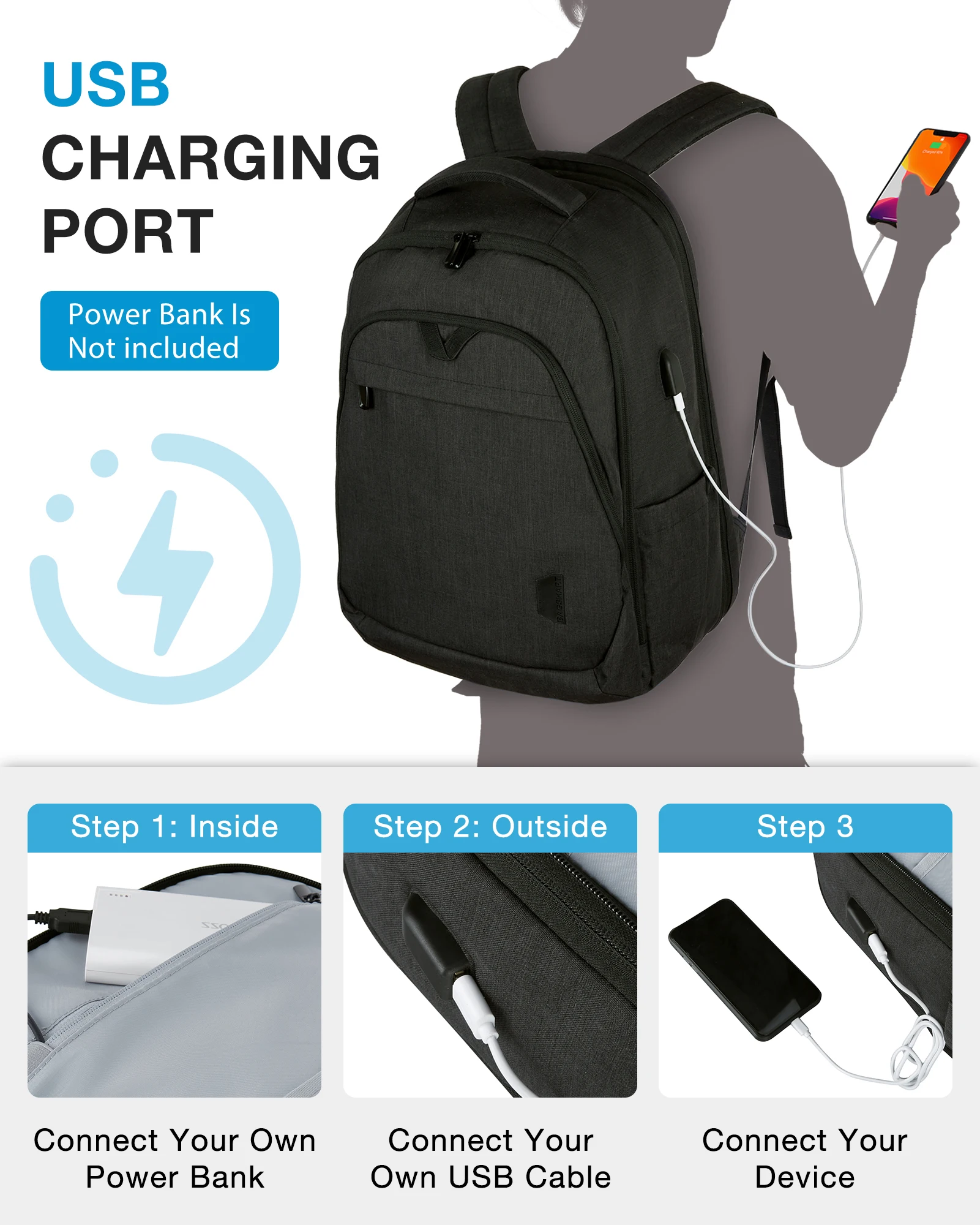 Bagsmart мужской рюкзак противоугонный - Фотография_4