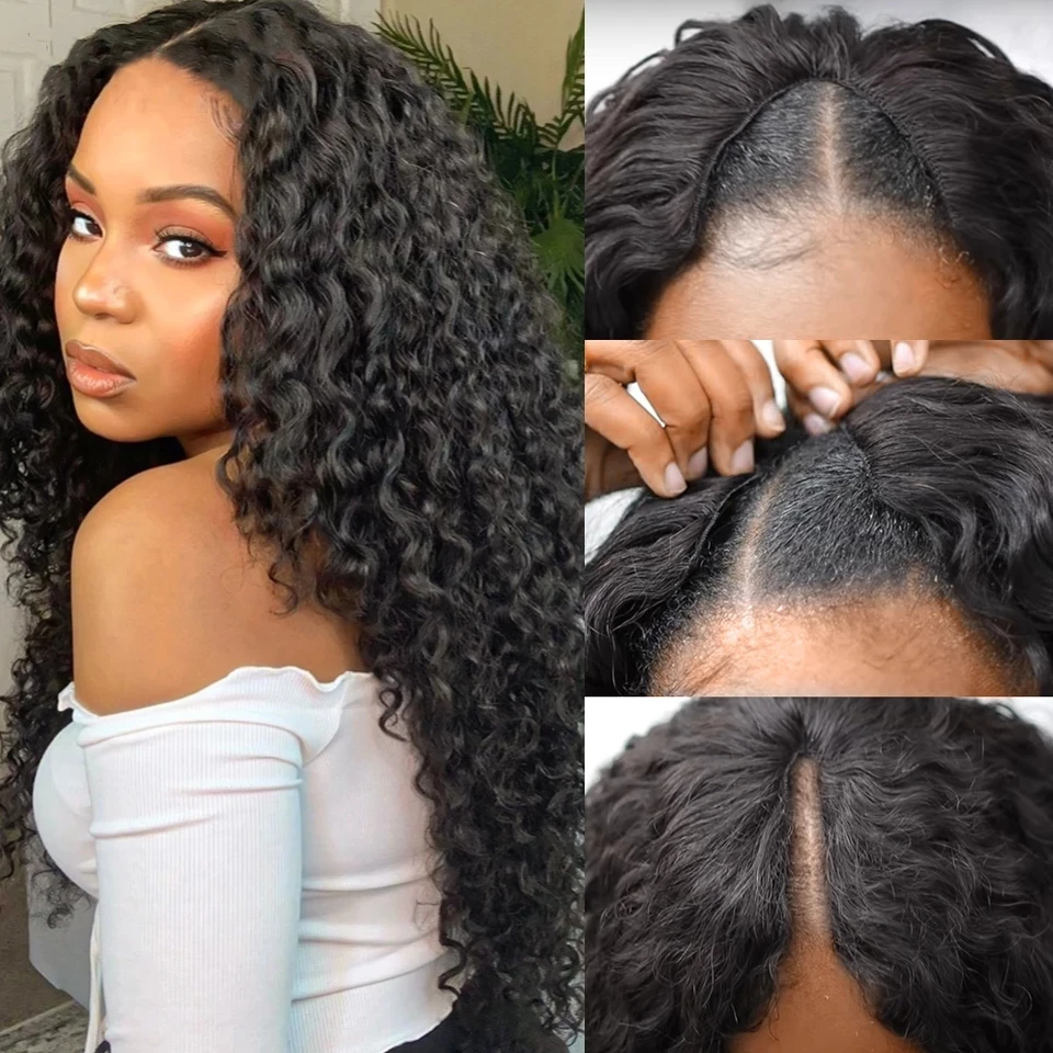 V part wig human hair no leave - Фотография_3