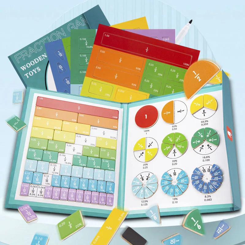Детские обучающие математические игрушки с магнитными дробями - Фотография_2