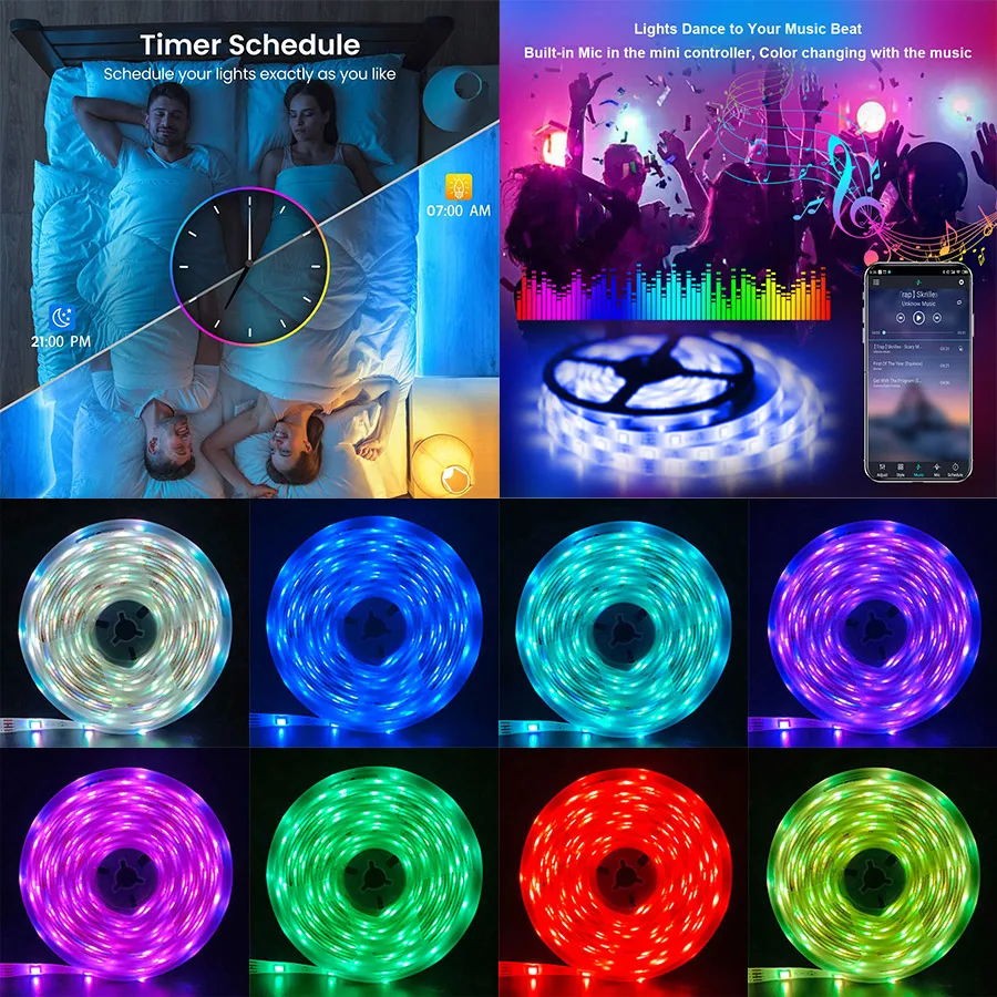 Светодиодные ленты rgb 1-10 м 5050/2835 светодиодные ленты для телевизора - Фотография_4