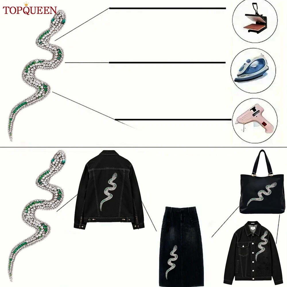 Topqueen змеевидная наклейка со стразами для одежды - Фотография_6