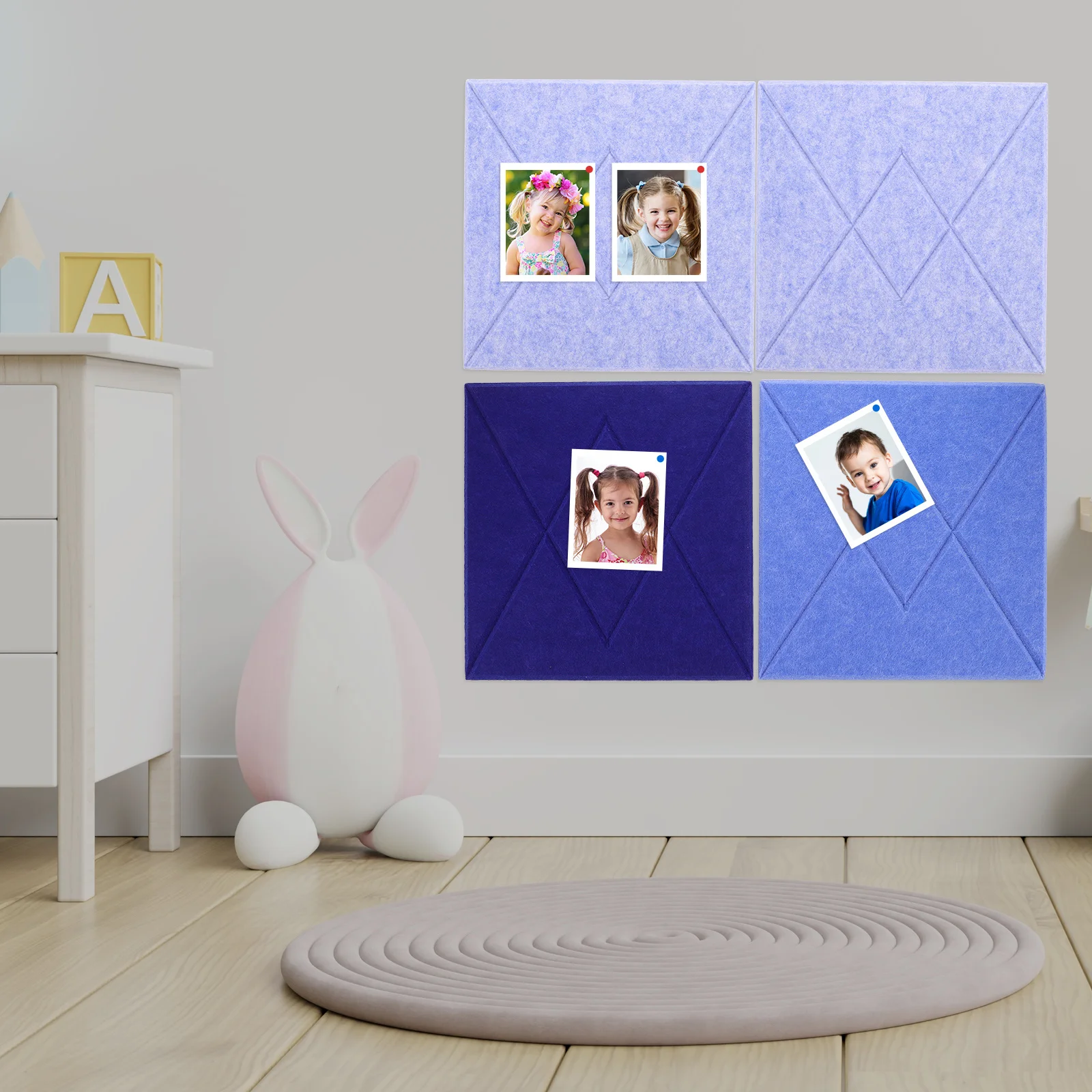 Фетровая настенная плитка v-образной формы в полоску - Фотография_4