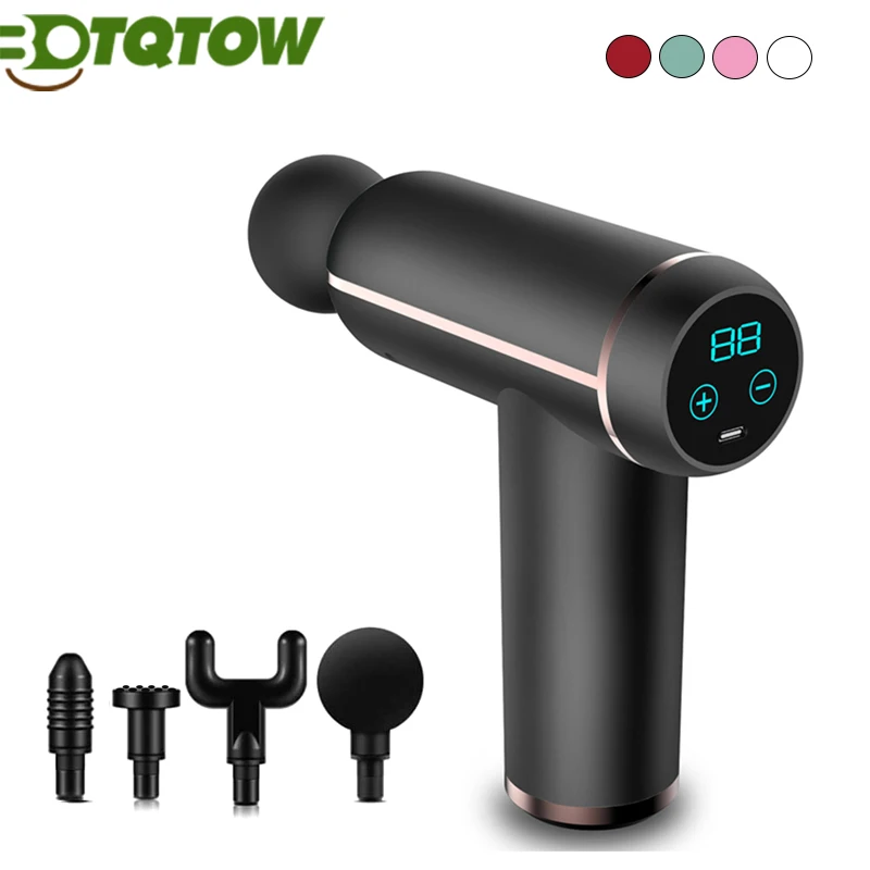 Портативный перкуссионный массажный пистолет с жк-дисплеем