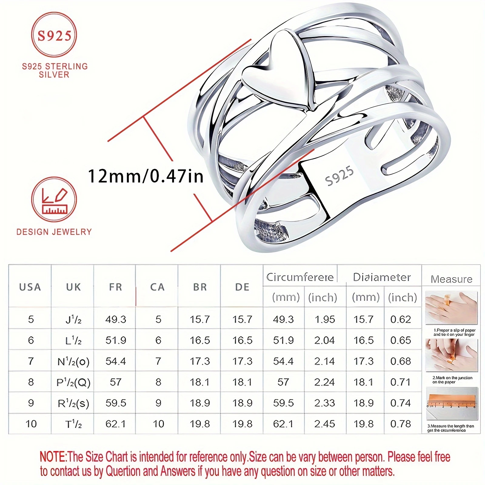 Шикарное кольцо в форме сердца - Фотография_5