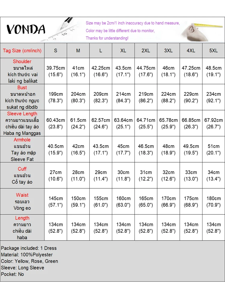 Плюс размер 5xl vonda длинное платье макси с богемным принтом 2024 - Фотография_6