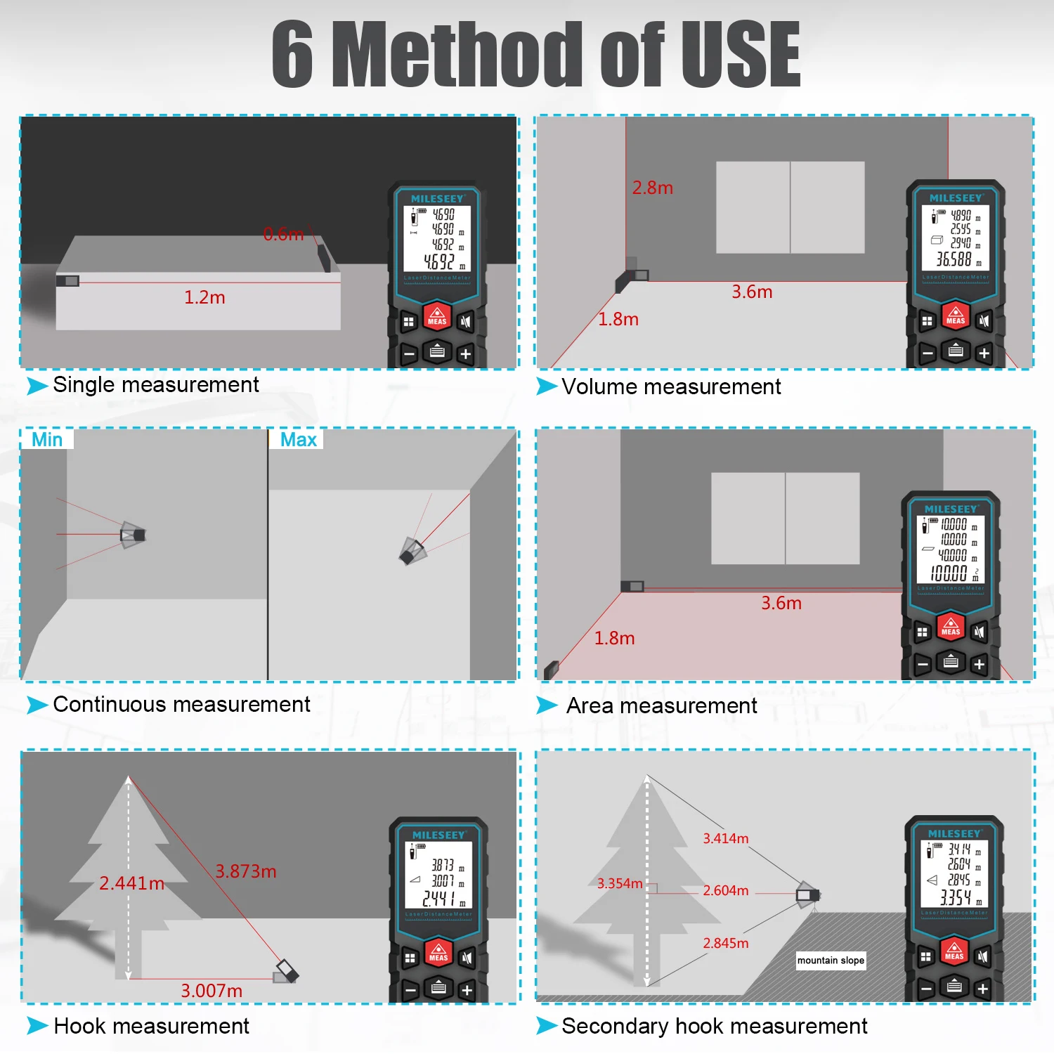 Mileseey x5 x6 s9 профессиональный лазерный дальномер - Фотография_5