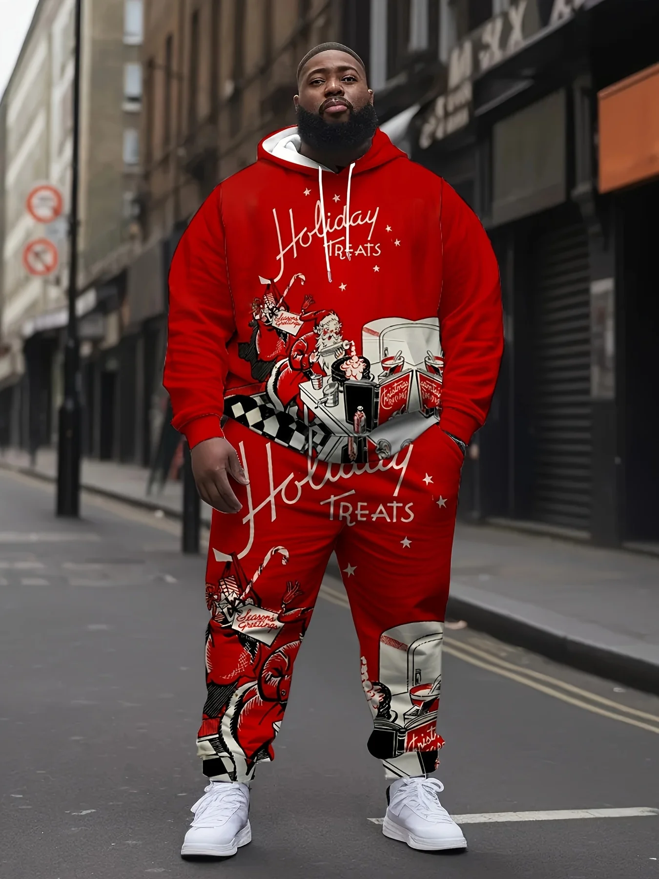 Осенне-рождественские мужские толстовки с 3d принтом