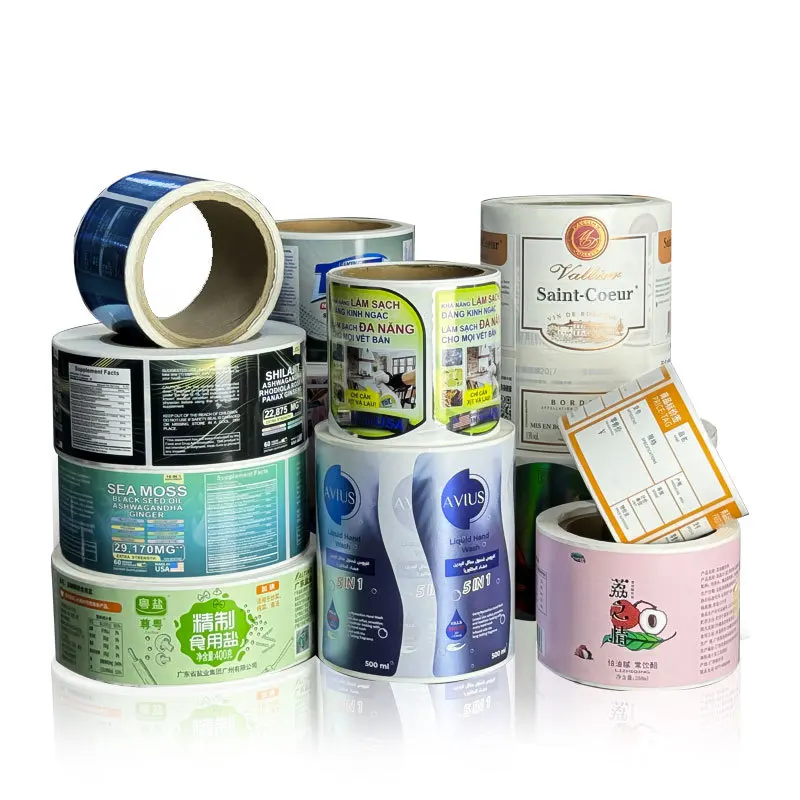 Индивидуальные красочные клейкие наклейки для бутылок сока - Фотография_6