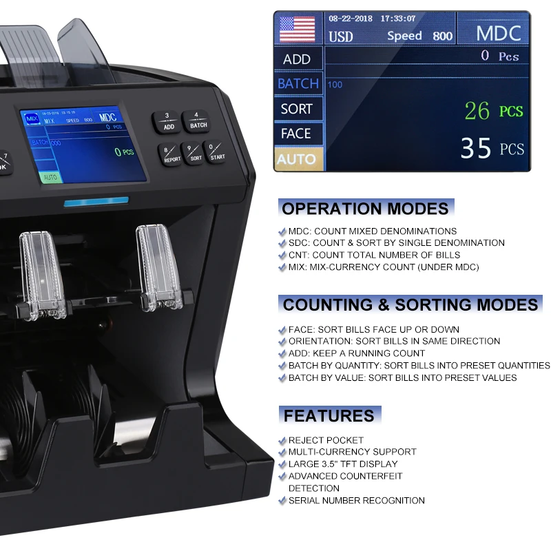 Tlf счетчик денег двойной 2cis