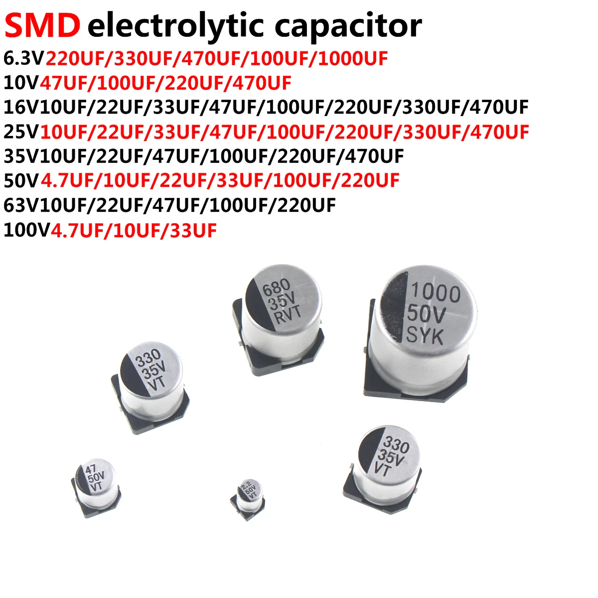 Smd 6,3 в 10 в 16 в 25 в 35 в 50