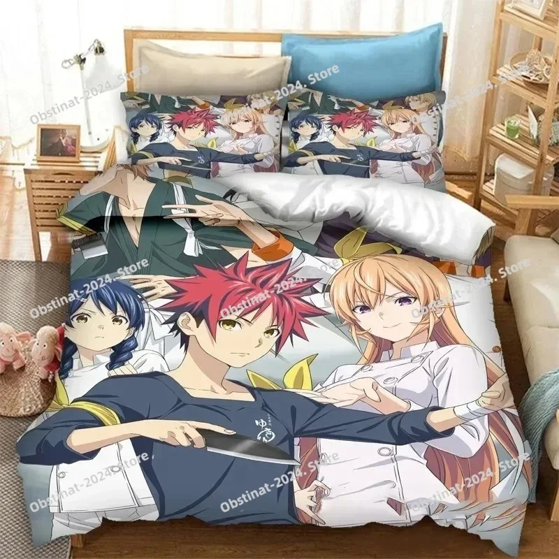 3d аниме еда войны! постельный комплект с принтом shokugeki no soma - Фотография_6